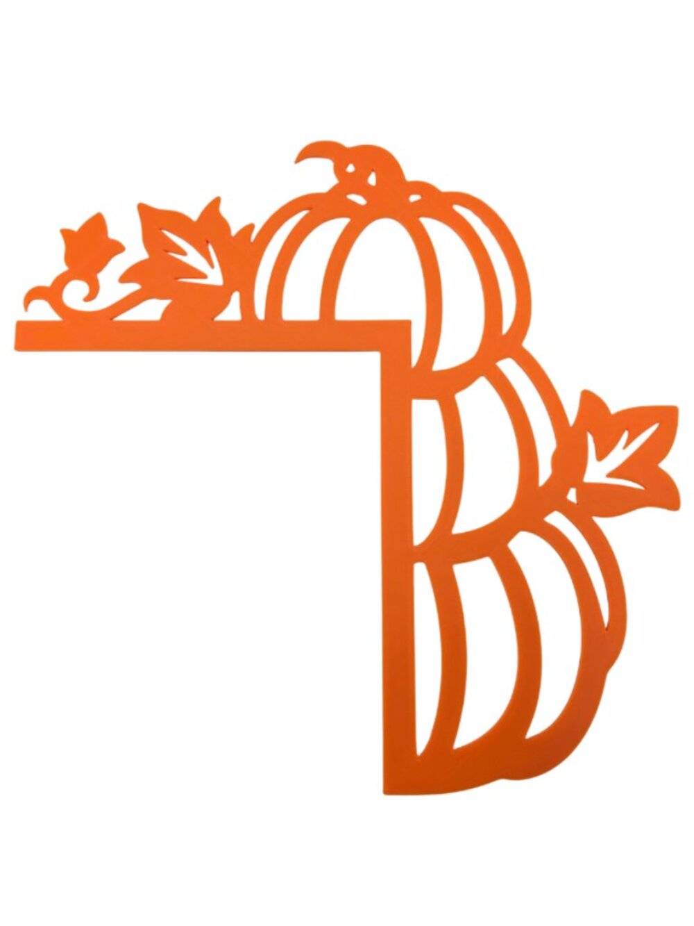 New 3D Printed 9" Fall Season Orange Pumpkin Left Door Corner Thanksgiving Decor